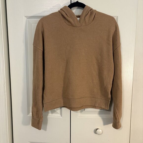 Abercrombie & Fitch Brown ribbed hooded sweater XS oversized Cozycore Loungewear - Picture 1 of 14